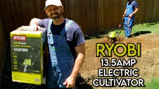 RYOBI 16 in 135 amp Electric Cultivator  Test and Try Review Tiller [upl. by Ailedroc]