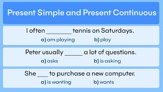 Present Simple or Present Continuous Grammar Quiz [upl. by Farica254]