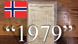 Norway quot1979quot 24 Hour Ration Forsvarets Stridsporsjon SP63 quotOnly Review on YouTubequot [upl. by Drawyeh647]