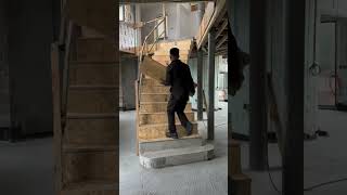 Stair tiling construction process construction building shortvideo shortsviral [upl. by Fachanan]