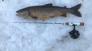 Maine lake trout ice fishing Schoodic Lake [upl. by Richel]