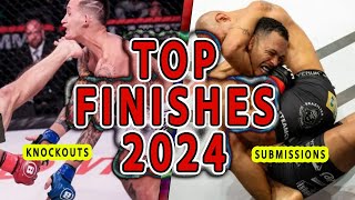 Top Finishes 2024 Knockouts amp Submissions  1 [upl. by Ahsineb]