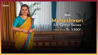 Maheshwari Silk Cotton Sarees by Shrus  Shop Online  wwwshruscom  15 Nov24 [upl. by Urissa]