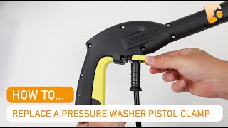 How to Replace a Karcher Pressure Washer Pistol Gun Clamp Karcher K3 [upl. by Grimona]