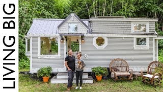 Couple Downsize Into Dream OffTheGrid Tiny House [upl. by Onairotciv852]