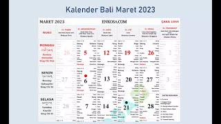 Kalender Bali Maret 2023 Lengkap [upl. by Blanchard742]