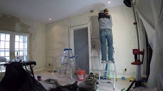 Timelapse Applying Plaster Weld Bonding Agent to Walls [upl. by Enasus]