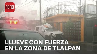 Se registra fuerte lluvia en Tlalpan al sur de CDMX  Las Noticias [upl. by Sella]