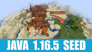 Minecraft Java 1165 Seed Spawn on eroded badlands between two villages desert temple and portal [upl. by Bascio387]