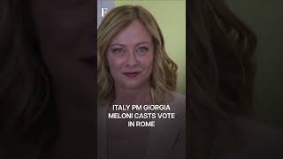 Italy PM Giorgia Meloni Casts Vote  Subscribe to Firstpost [upl. by Jonell]