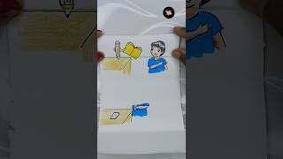 True life story 🥲 funny paper folding art video 🤣trending art cartooncraft papercraftcartoon [upl. by Bocaj]