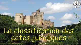 Classification des actes juridiques [upl. by Asenab]