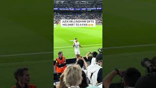 Jude Bellingham gifts Real Madrid shirt to a lucky fan [upl. by Nilrev]