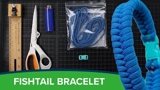 Paracord Fishtail Bracelet—Beginner Tutorial [upl. by Ritch373]