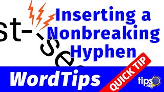 Inserting a Nonbreaking Hyphen [upl. by Ramoh]