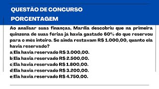 QUESTÃƒO RESOLVIDA DA BANCA UNESC 2022  PROVA DE ARQUITETO  COMO RESOLVER PORCENTAGEM [upl. by Restivo269]