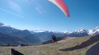 décollage en parapente sylvain en nervures diamir 2  fusion 2 [upl. by Tolecnal]