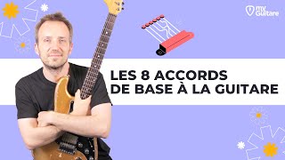 Les 8 accords de base pour débutant à la Guitare [upl. by Onirefes529]