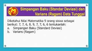 Cara Menentukan Simpangan Baku dan Varians Dari Data Tunggal [upl. by Gelman]