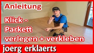 Parkett verlegen Fertigparkett verkleben auf Fußbodenheizung einfach und genial Tutorial Nr 234 [upl. by Phi]