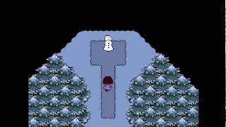 Undertale Pacifist Route  Eating the Snowman Piece in front of the Snowman [upl. by Hnoj702]