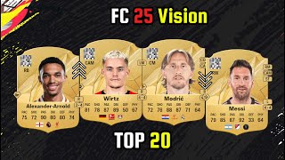 OFFICIAL TOP 20 HIGHEST VISION 👀🔥  FIFA 25  EAFC 25  ft Trent Wirtz Modric Messi etc [upl. by Nomrac]