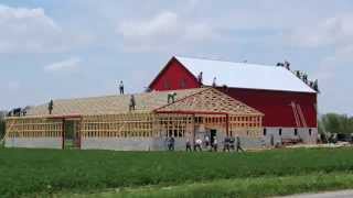 Ohio Amish Barn Raising  May 13th 2014 in 3 Minutes and 30 seconds [upl. by Ahseikram]