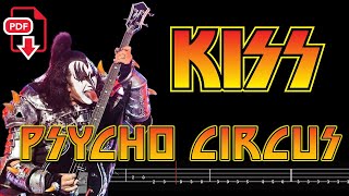 KISS  Psycho Circus 🔴Bass Tabs  Notation ChamisBass kissbass basstabs kissband [upl. by Valenza677]