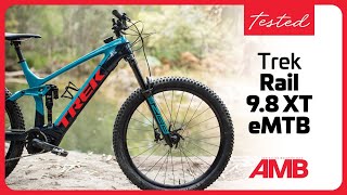 TESTED 2021 Trek Rail 98 XT  more power more control more suspension on this long travel eMTB [upl. by Olpe]