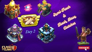 SemiTrash amp Trash Base Clutch in Clan War League🌟Day 2✨Clash of Clans  Road to 100 Subs coc game [upl. by Henley]