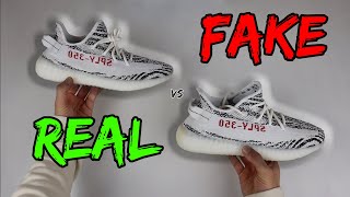 REAL VS FAKE ADIDAS YEEZY BOOST 350 V2 ZEBRA COMPARISON 2020 VERSION [upl. by Evyn]