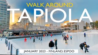 Espoo Walk Tapiola January 2023 Finland 4K [upl. by Zashin]