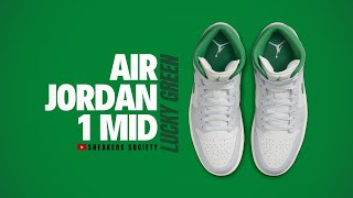 LUCKY GREEN 2025 Air Jordan 1 Mid  DETAILED LOOK  PRICE [upl. by Abehshtab949]