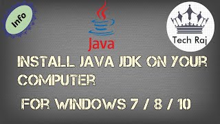 How to Download and Install Java JDK on Windows 7810 [upl. by Zap]