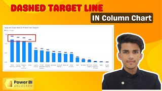 How To Add a Dashed Target Line In Column Chart In Power BI  Power BI Tutorial [upl. by Poland]