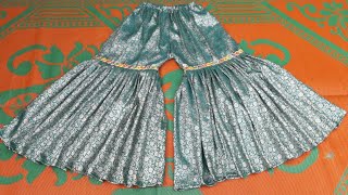 थेले वाला लखनवी GhararaSharara Cutting Stitching Tutorial In Hindi BanarsiBrocade sharara Making [upl. by Hunsinger]