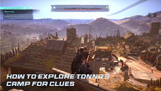 HOW TO EXPLORE TONNAS CAMP FOR CLUES ASSASSINS CREED VALHALLA [upl. by Lot]