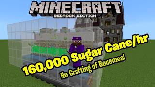 The Sugar cane farm I have all be waiting for Minecraft BedrockMCPE [upl. by Ahsyle]