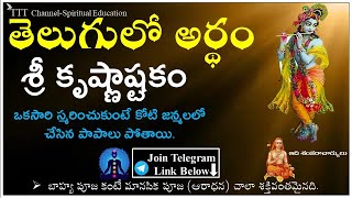 Sri Krishnashtakam  With Telugu Lyrics and Meaning  Devotional  TTT Channel [upl. by Enaujed775]