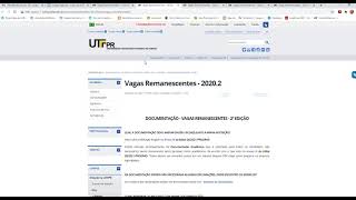 Vagas remanescentes UTFPR 20202 [upl. by Aleunamme]