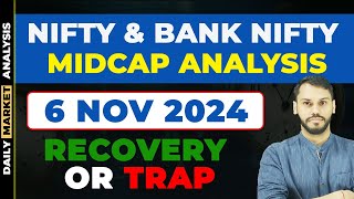 NIFTY PREDICTION FOR TOMORROW 6 NOVEMBER BANK NIFTY PREDICTION NIFTY LIVE TRADING NIFTY STRATEGY [upl. by Jack]