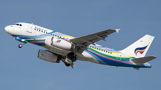 Bangkok Airways Airbus A319 HSPGN Luang Prabang take off at Sukhothai airport as PG212 [upl. by Gae786]