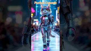 Cyber Cat Takes the Runway in Futuristic Fashion 🔥✨ Catwalk CyberCat FelineFashion PetModel [upl. by Alyhc943]