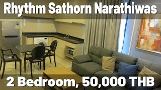 Rhythm Sathorn Narathiwas 2 bedroom condo 61 sqm 50000 THB [upl. by Klute206]