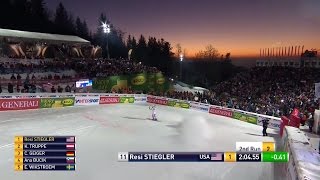 Resi Stiegler Breaks Top 10  Zagreb Slalom Run 2  2016 [upl. by Klement]