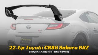 Extreme Online Store 2022Present Subaru BRZ Toyota GR86 STI Style Glossy Black Rear Wing Spoiler [upl. by Davidde]