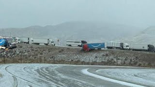 Horrible Highway in Wyoming Many Semi Trucks wreck on i80 [upl. by Zemaj]