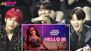 bts reaction to bollywood songs  Hello Ji  Ragini MMS Returns  Sunny Leone Korean tv bollywood [upl. by Lorollas242]