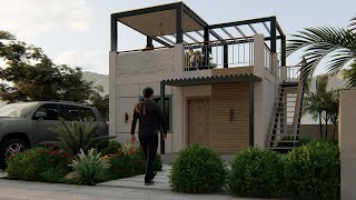 Simple House Design with Roof Deck 6 x 6 meters [upl. by Atinihc926]