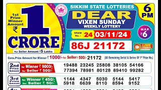 LIVE Latest Lottery Sambsd 6pm todays 03112024 Result  Sikkim State Lottery [upl. by Nylaroc278]